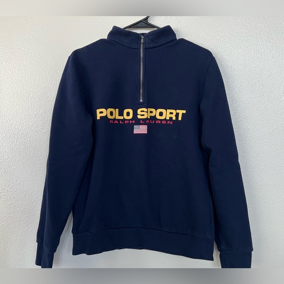 Polo Ralph Lauren Navy Zip Sweatshirt - Picture 1 of 3